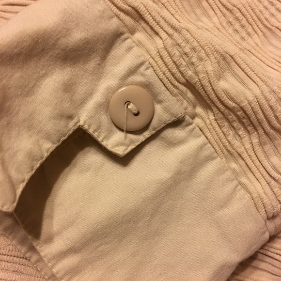 Selene Sport tan textured fabric collared top M - Picture 8 of 9